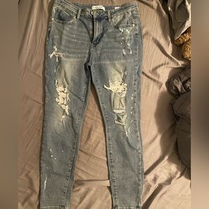 NWOT Judy Blue lace ripped jeans 15/32